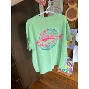 Salt life girls green pink short sleeve size medium